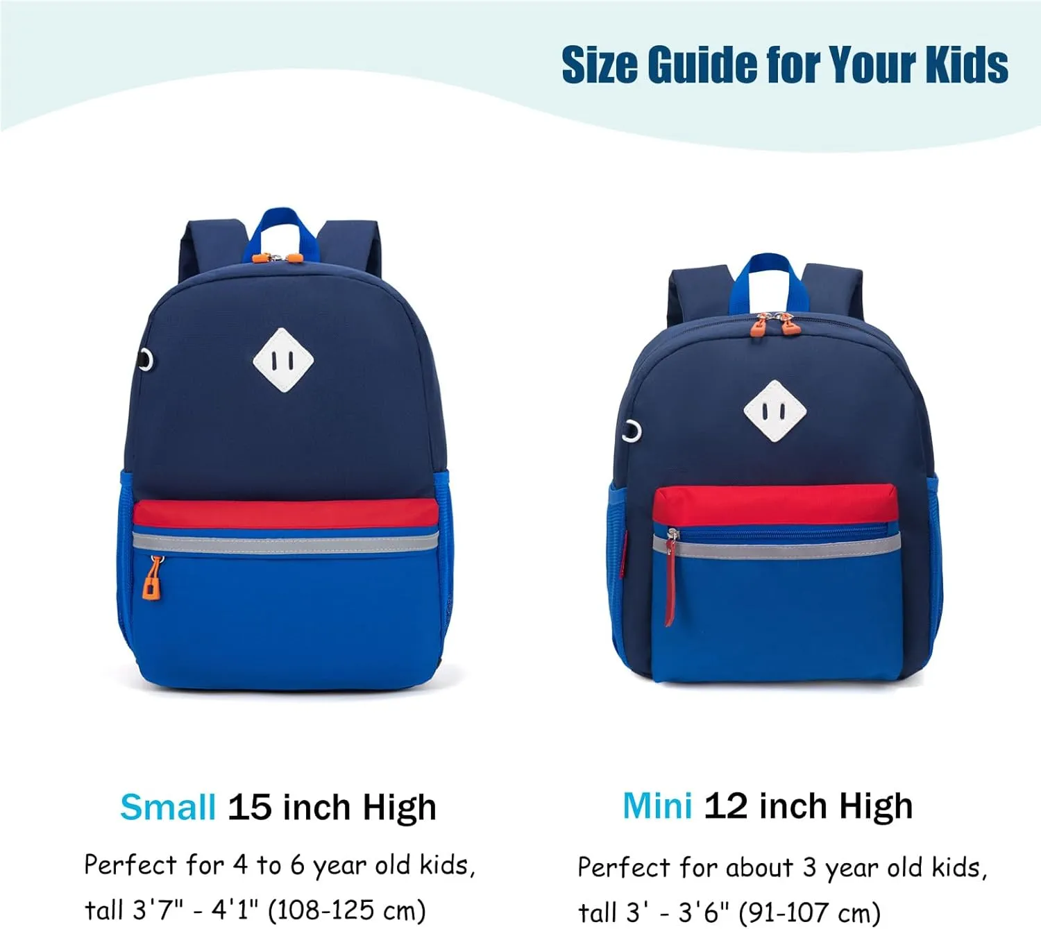 HawLander Little Kids Backpack for Boys Toddler School Bag Fits 3 to 6 years old, 12 inch, Blue