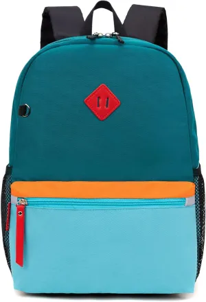 HawLander Little Kids Backpack for Boys Toddler School Bag Fits 3 to 9 years old, 17 inch, Blue Green