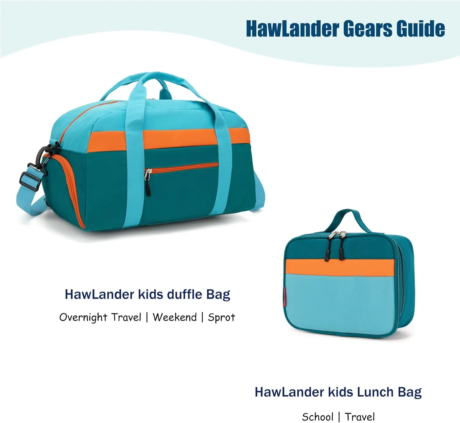 HawLander Little Kids Backpack for Boys Toddler School Bag Fits 3 to 9 years old, 17 inch, Blue Green
