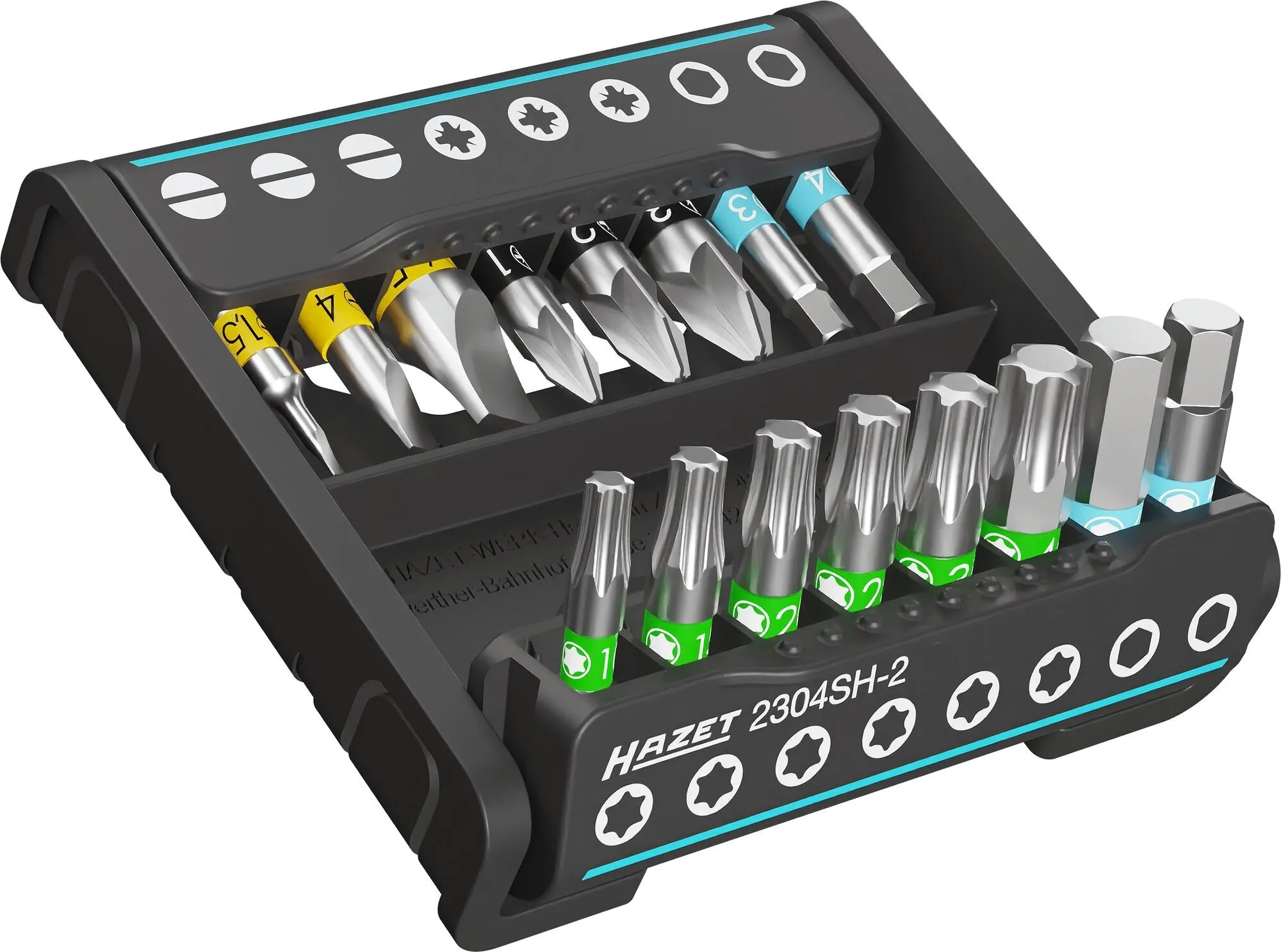 Hazet 2304SH-2 SmartHolder Hex/PZ/Torx/Slotted Bit Set 16 Pieces