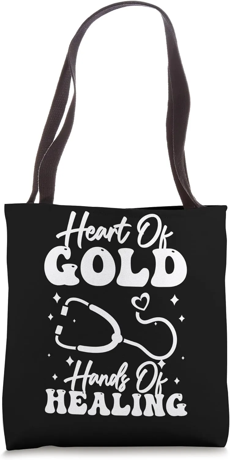 Heart Of Gold Hands Of Healing Wound Care Nurse Tote Bag