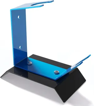 Heavy-Duty HVLP Spray Gun Stand with Magnetic Cup Holder, Wall/Desktop Gravity Feed Spray Gun Holder, Universal Fit for DeVilbiss, Fuji, Wagner, Anti-Rust & Adjustable for Car Painting & DIY (Blue)