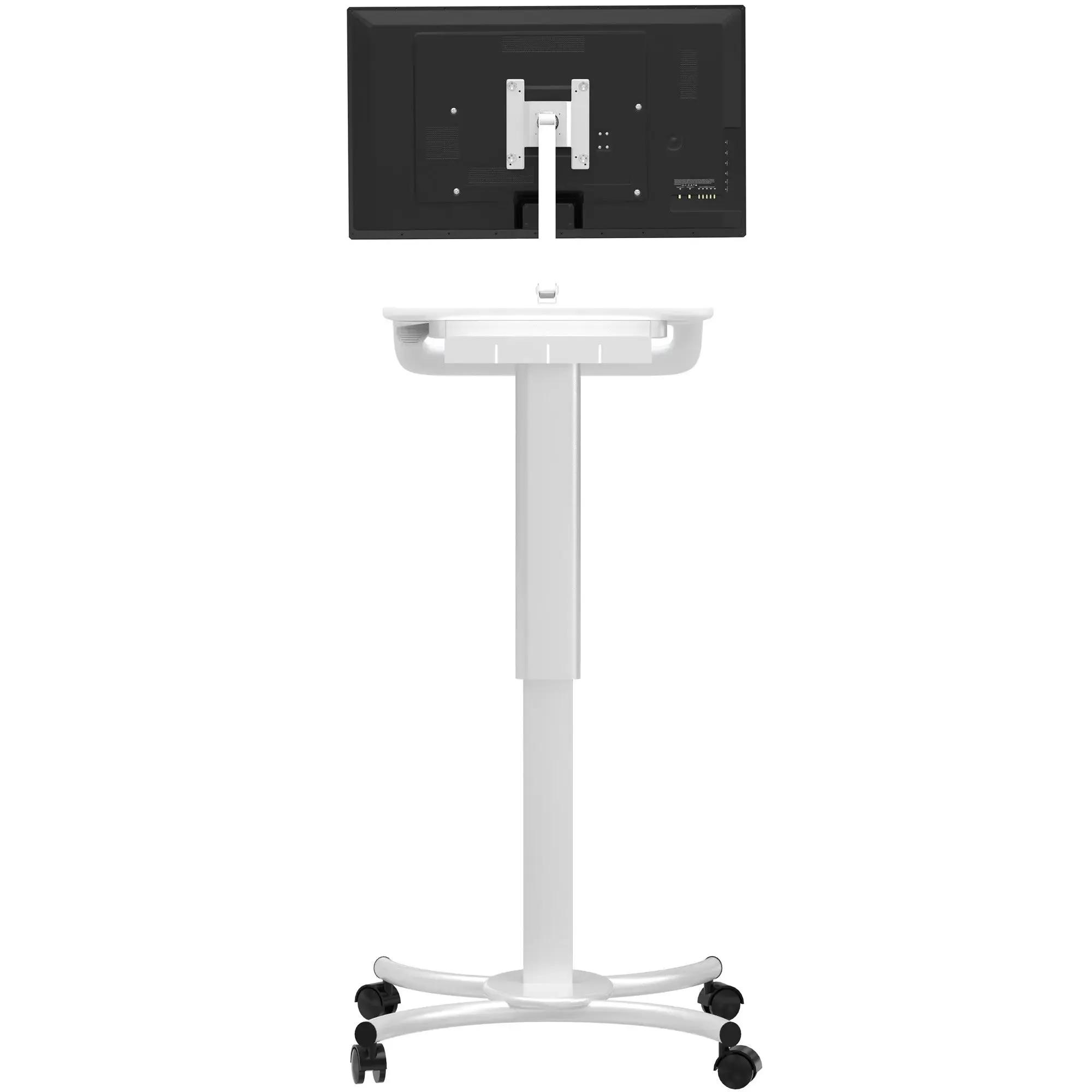 Height-Adjustable Rolling Medical Workstation Cart with VESA Plate