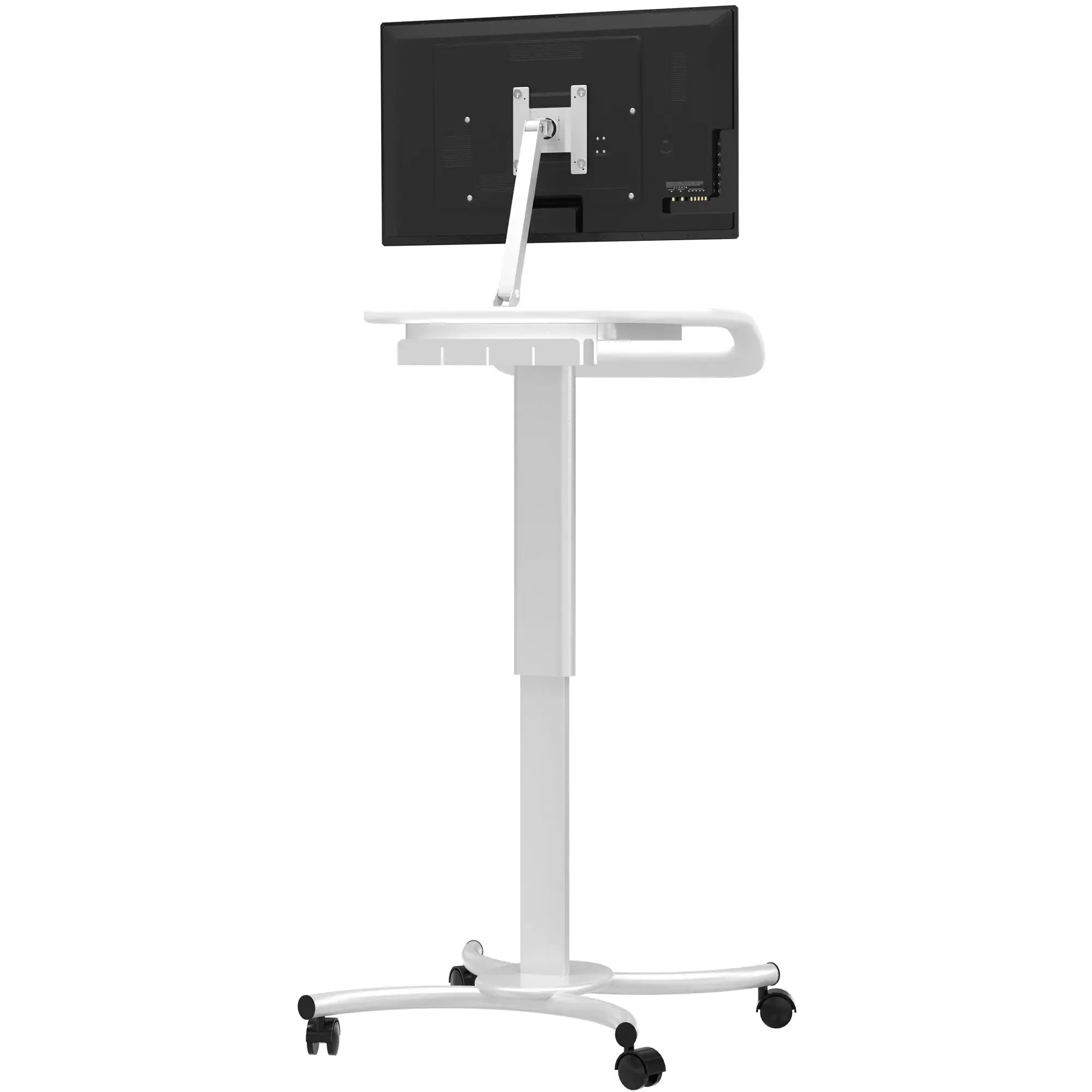 Height-Adjustable Rolling Medical Workstation Cart with VESA Plate