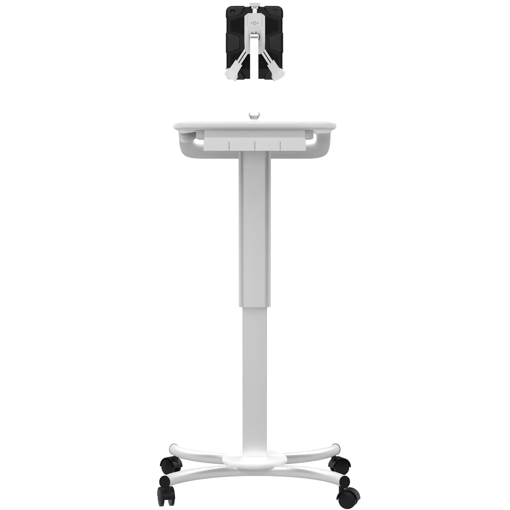 Height-Adjustable Rolling Medical Workstation Cart with VESA Plate