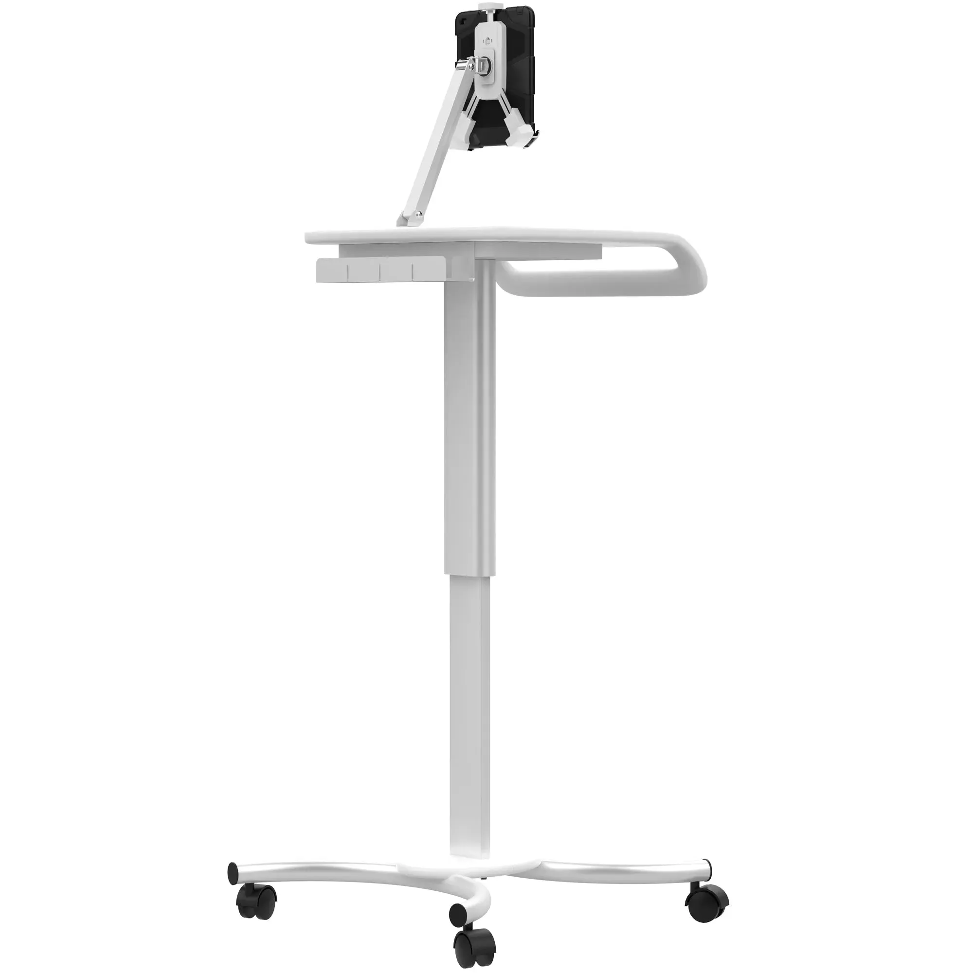 Height-Adjustable Rolling Medical Workstation Cart with VESA Plate