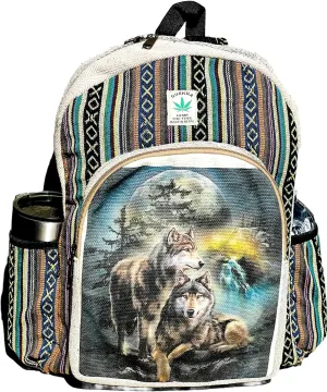 Hemp Cotton Backpack Handmade Unique Design 13 IN Large Hippie, Festival, Hiking,Tablet & Laptop Himalayan Backpack Bag - Handmade In Mt. Everest Country Nepal