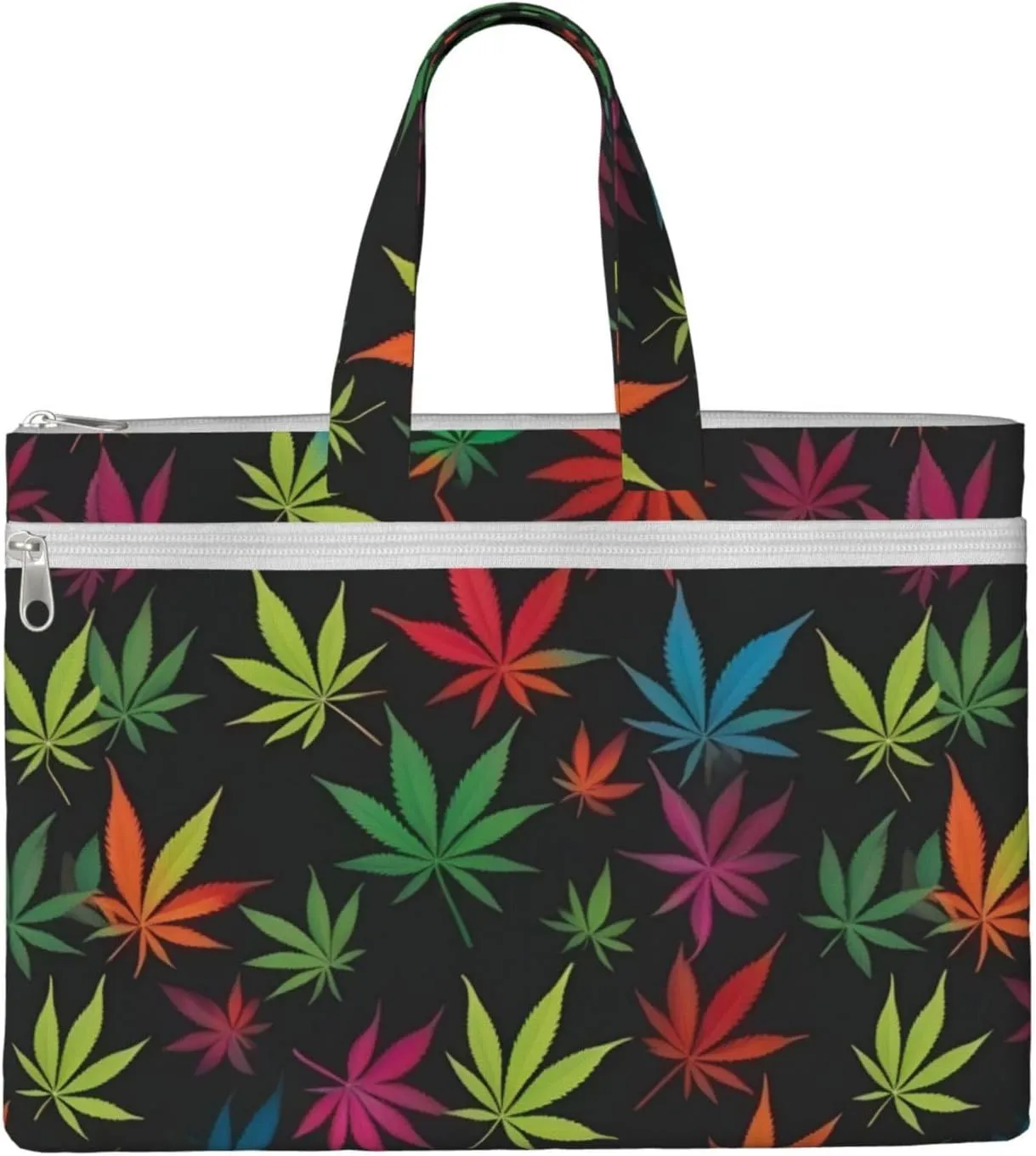 Herb Plant Leaves Canvas Document Bag A4 File Organizer for School Supplies and Study