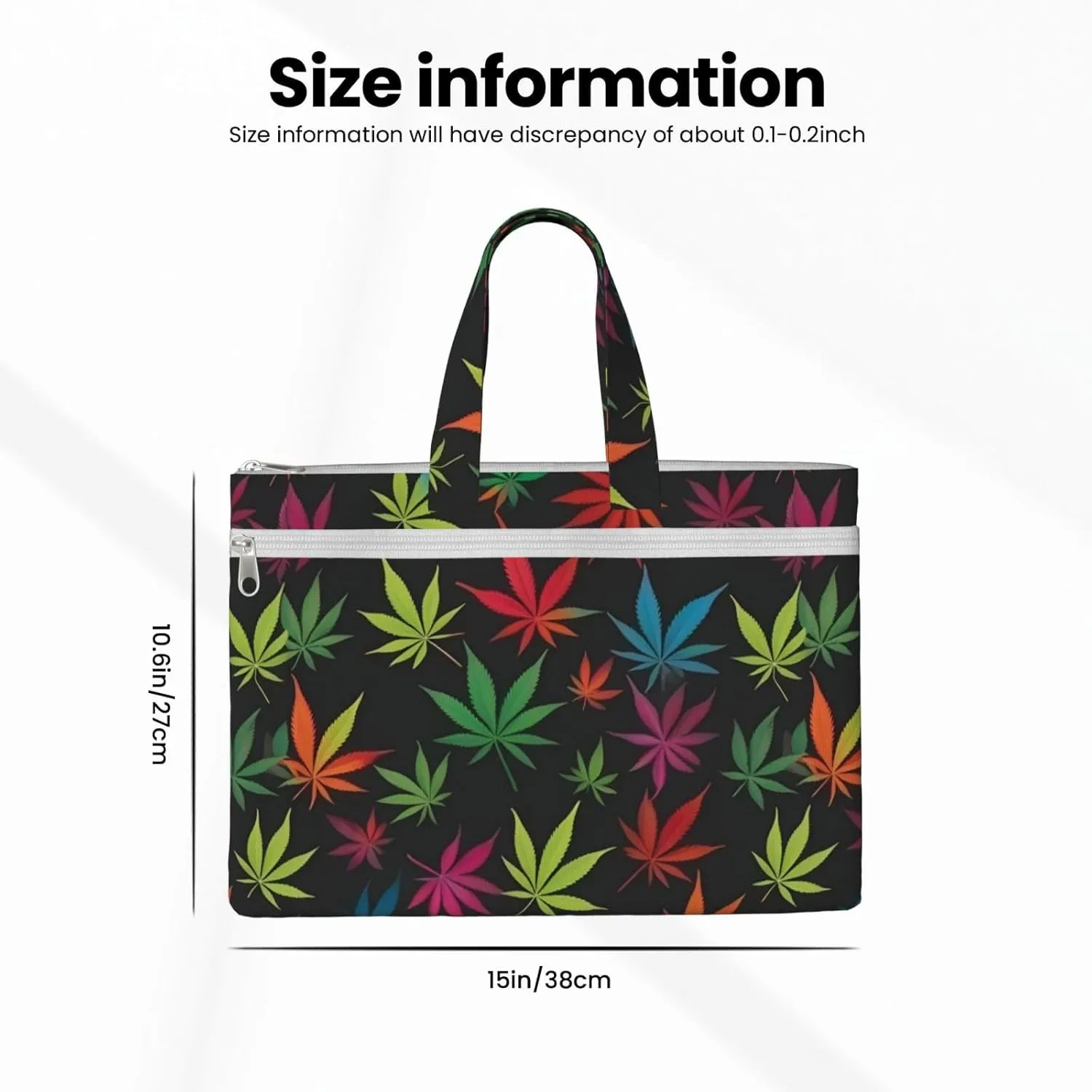 Herb Plant Leaves Canvas Document Bag A4 File Organizer for School Supplies and Study
