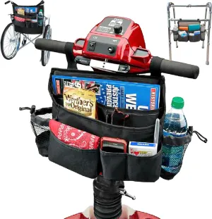 High Road Walker Bag, Wheelchair Bag and Mobility Scooter Caddy - 8 Easy Access Pockets and Cup Holders for Mobility Aids and Equipment