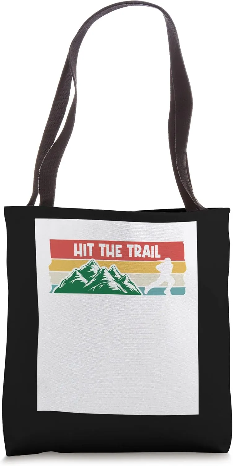 Hit The Trail Graphic Running Jogging Endurance Training Tote Bag