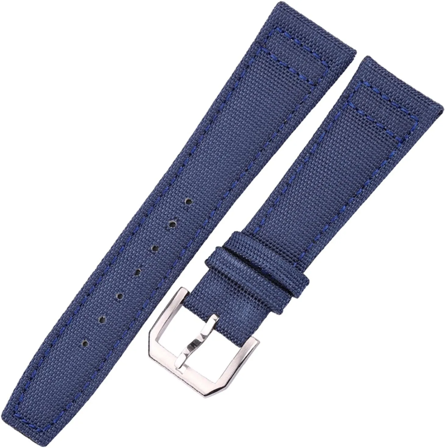 HMFang 20mm 21mm 22mm Nylon   Genuine Leather Watchbands Men Women Green Black Watch Band Strap With Silver Pin Buckle