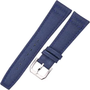 HMFang 20mm 21mm 22mm Nylon   Genuine Leather Watchbands Men Women Green Black Watch Band Strap With Silver Pin Buckle
