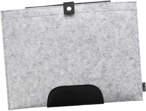 HOMSFOU Felt File Folders Portable Document Carrier Bag with Button Closure Stylish Paper Organizer for Office School Business Travel Light Grey Color