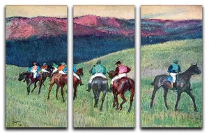 Horse racing The training by Degas 3 Split Panel Canvas Print