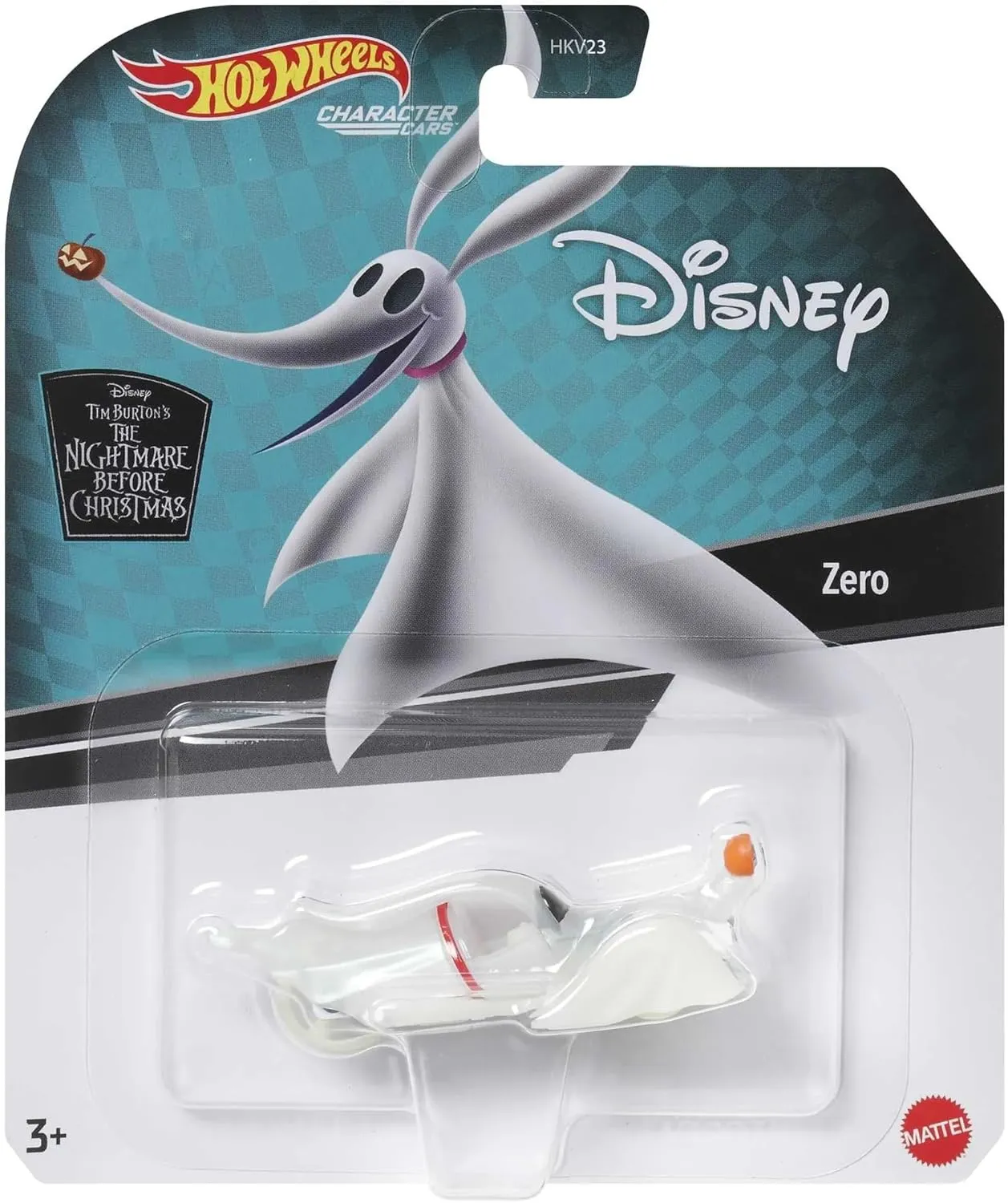 Hot Wheels Disney Zero Character Car, 1:64 Scale, The Nightmare Before Christmas