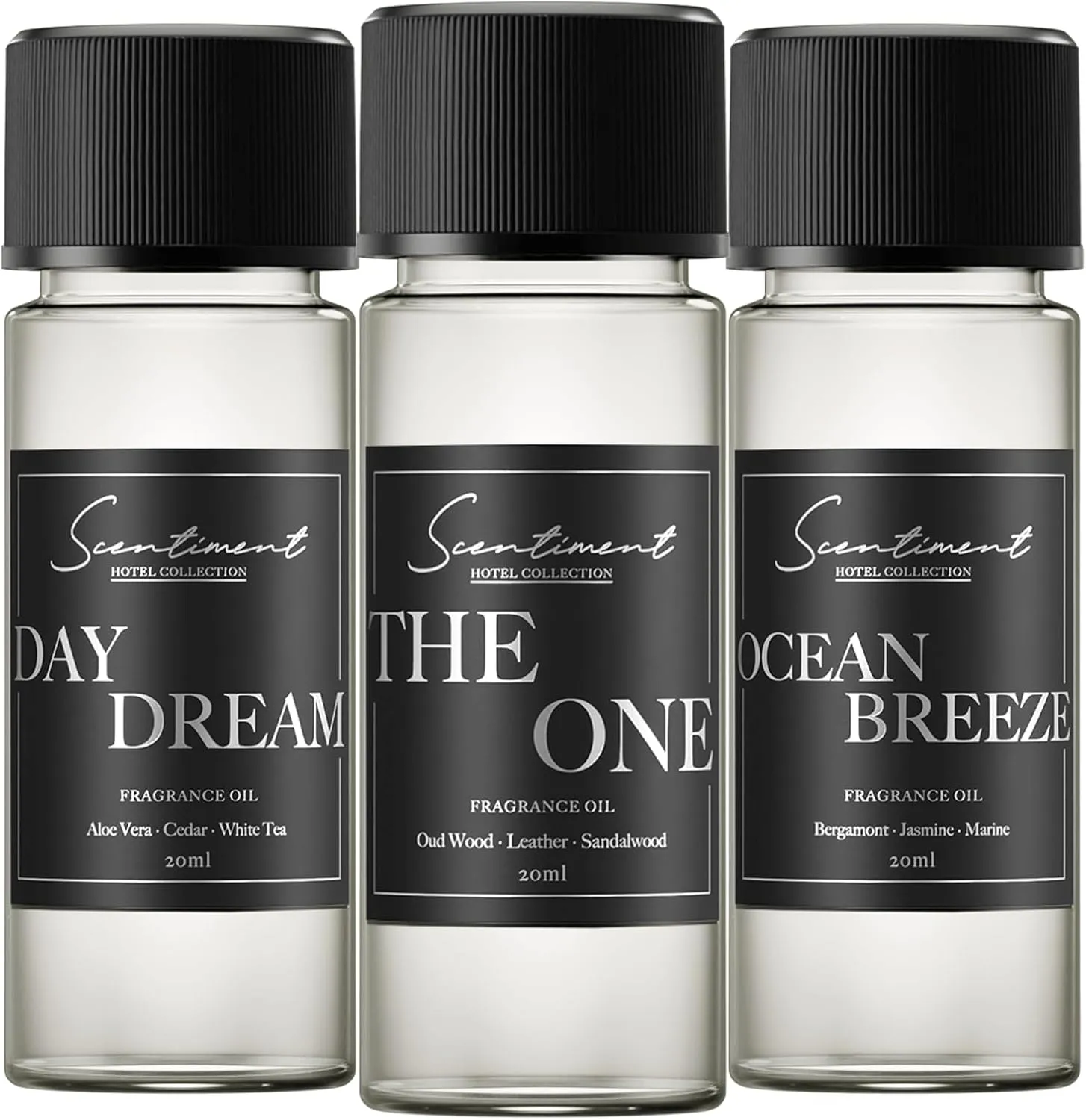 Hotel Diffuser Oil | Aromatherapy Fragrances Inspired by 5-Star Hotels | Luxurious Scents with Notes of Cardamom, Tuscan Leather, and Sandalwood (20ml, Top 3 Scents)