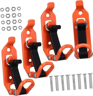 Housoutil Car Mount Rack 4pcs Shovel Holder for Roof Rack Shovel Mount Gear Garden Tool Organizer Orange