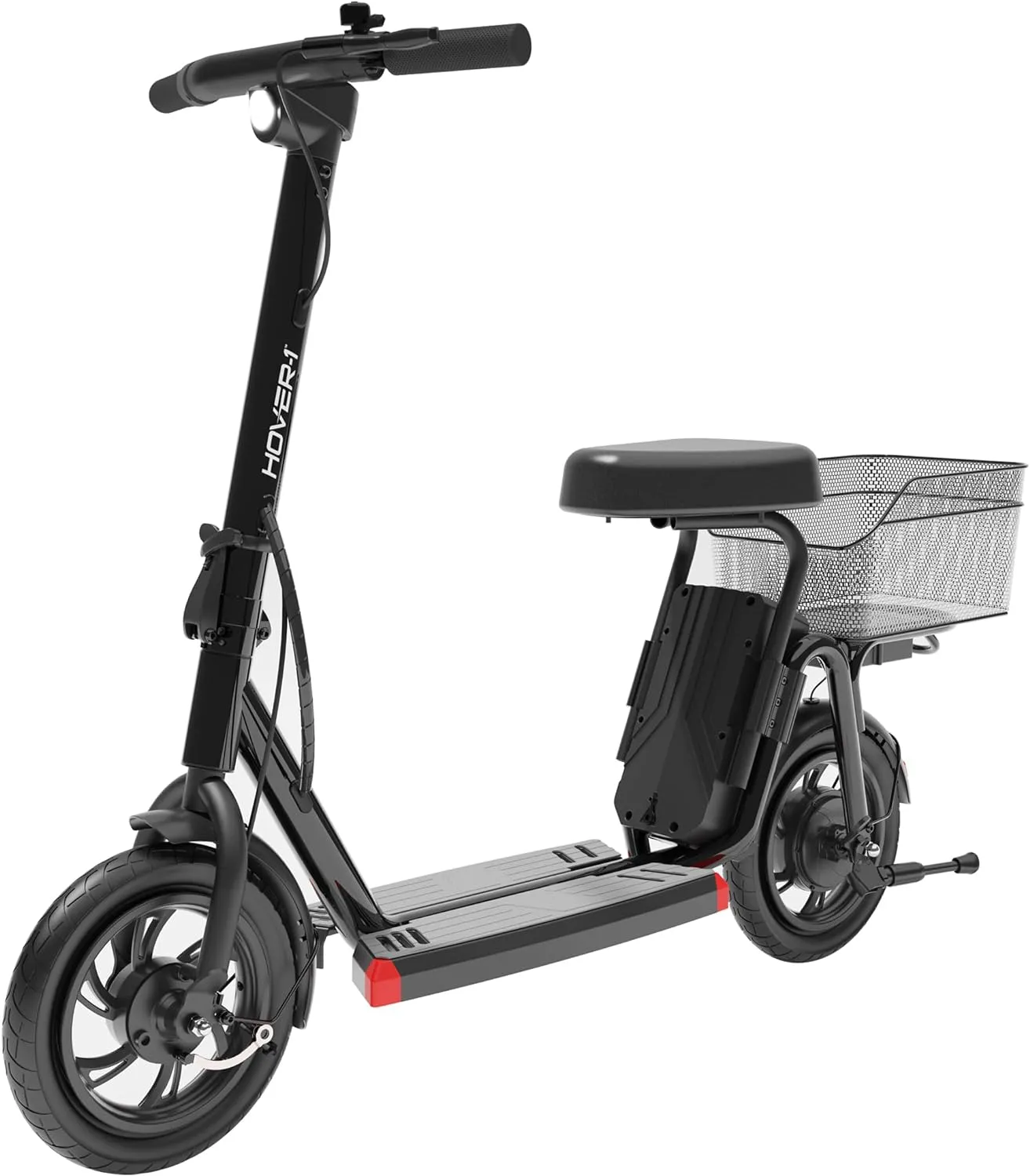 Hover-1 Alpha Cargo Foldable Electric Scooter with 300W Brushless Motor, 16 mph Max Speed, 12” Tires, and 15 Mile Range Commuter Scooter for Adults & Teens