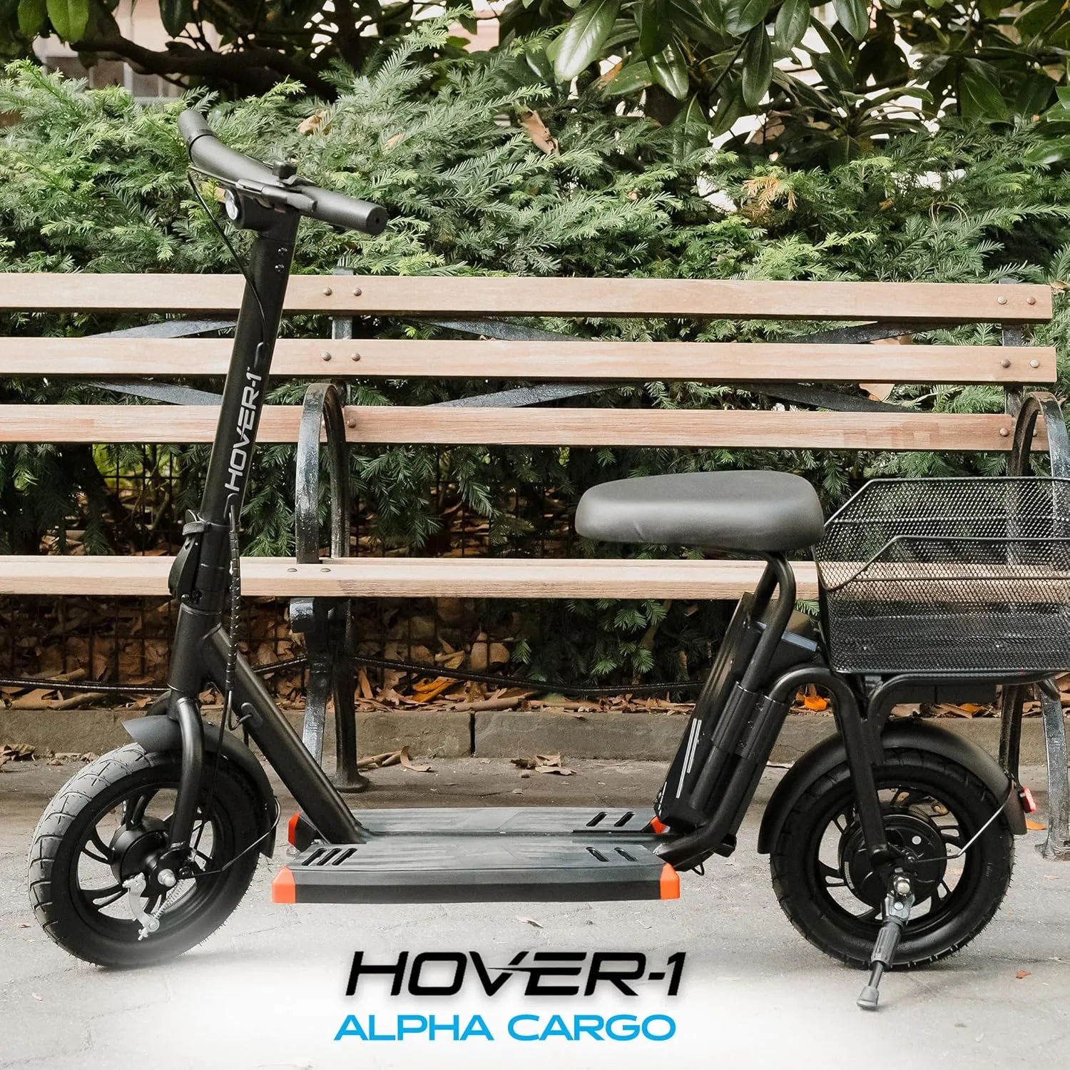 Hover-1 Alpha Cargo Foldable Electric Scooter with 300W Brushless Motor, 16 mph Max Speed, 12” Tires, and 15 Mile Range Commuter Scooter for Adults & Teens