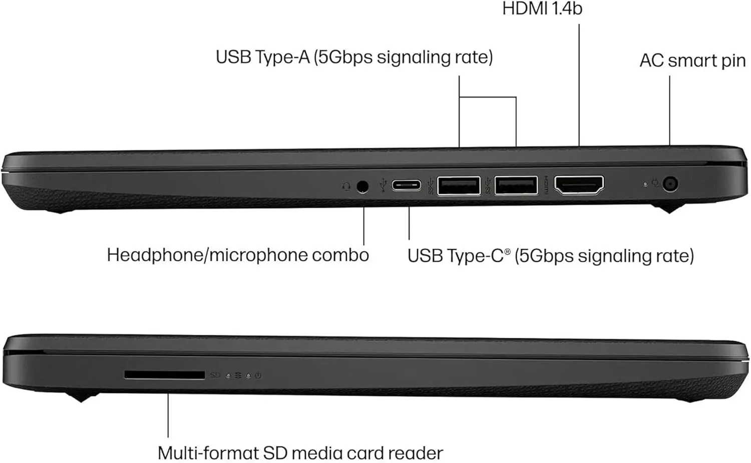 HP AI-Powered 14" HD Laptop with Microsoft Office and 1TB Cloud Storage Included for 1-Year| 16GB RAM|128GB SSD & 128GB Portable SSD| Intel 4-Core CPU| Webcam| Ultra Light|Windows 11| RK Bundle| Black