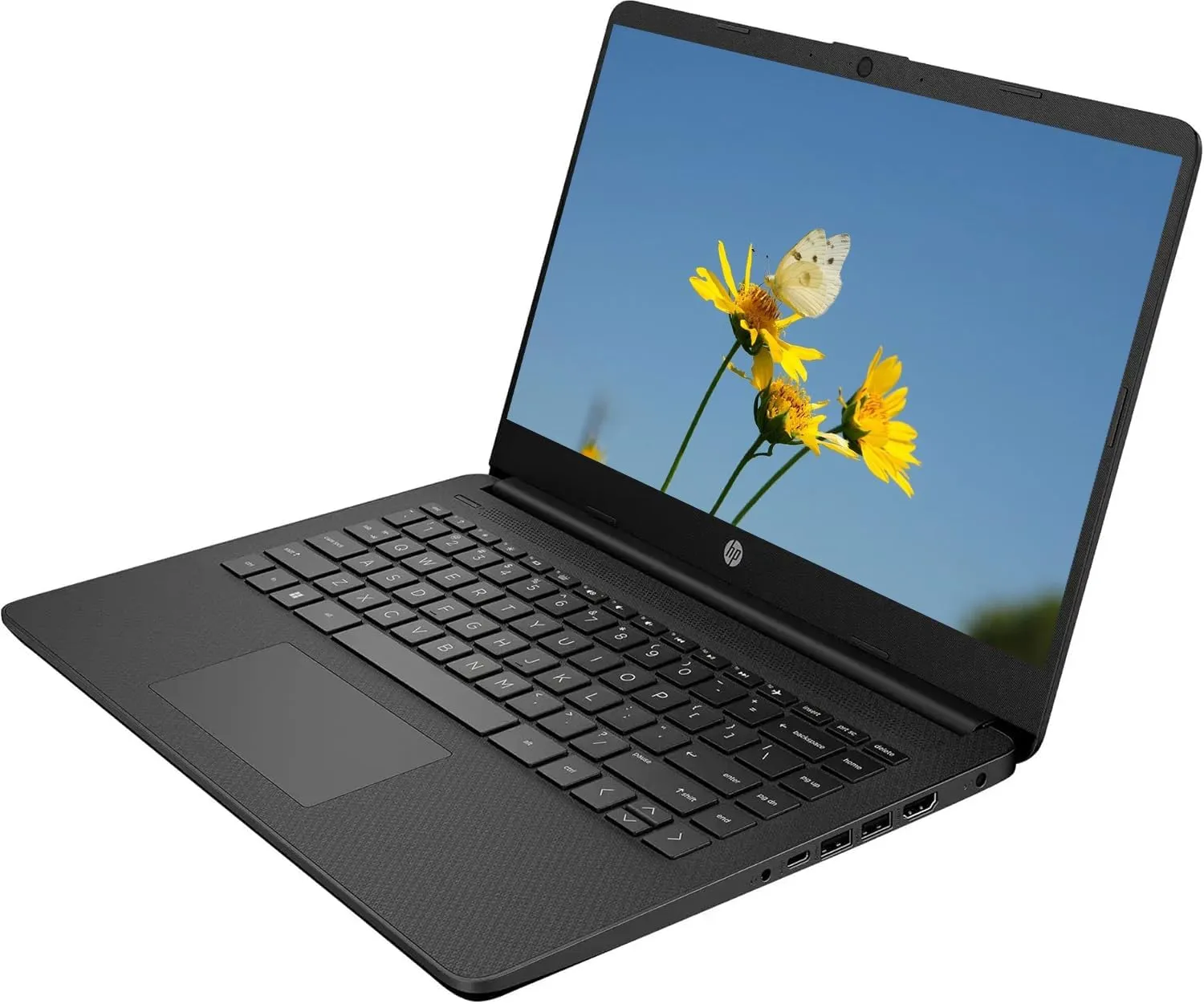 HP AI-Powered 14" HD Laptop with Microsoft Office and 1TB Cloud Storage Included for 1-Year| 16GB RAM|128GB SSD & 128GB Portable SSD| Intel 4-Core CPU| Webcam| Ultra Light|Windows 11| RK Bundle| Black