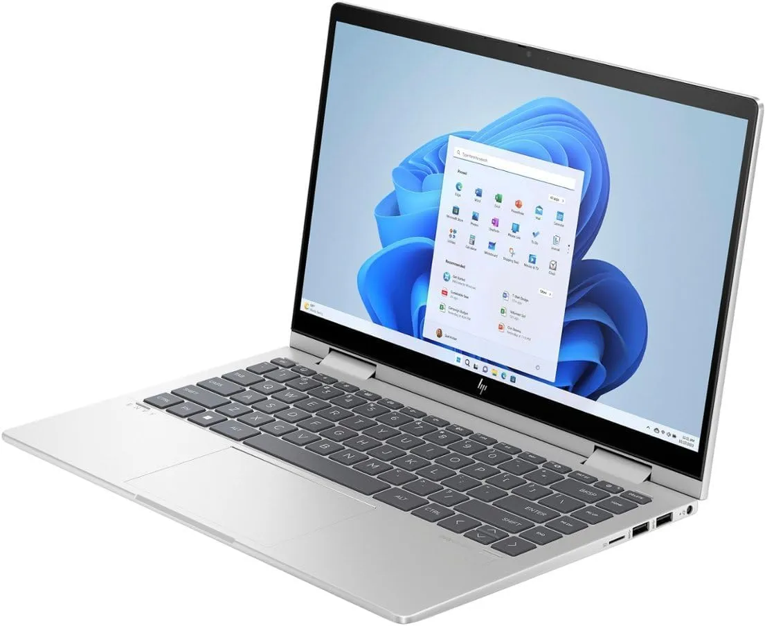 HP Envy x360 2-in-1 Laptop 14.0" Touchscreen IPS FHD Display (Intel Core 5 120U, 8GB RAM, 512GB SSD, Backlit KYB, Fingerprint, Thunderbolt 4, WiFi 6E, SD Reader, Win 11 Home) w/DKZ USB Port Expander