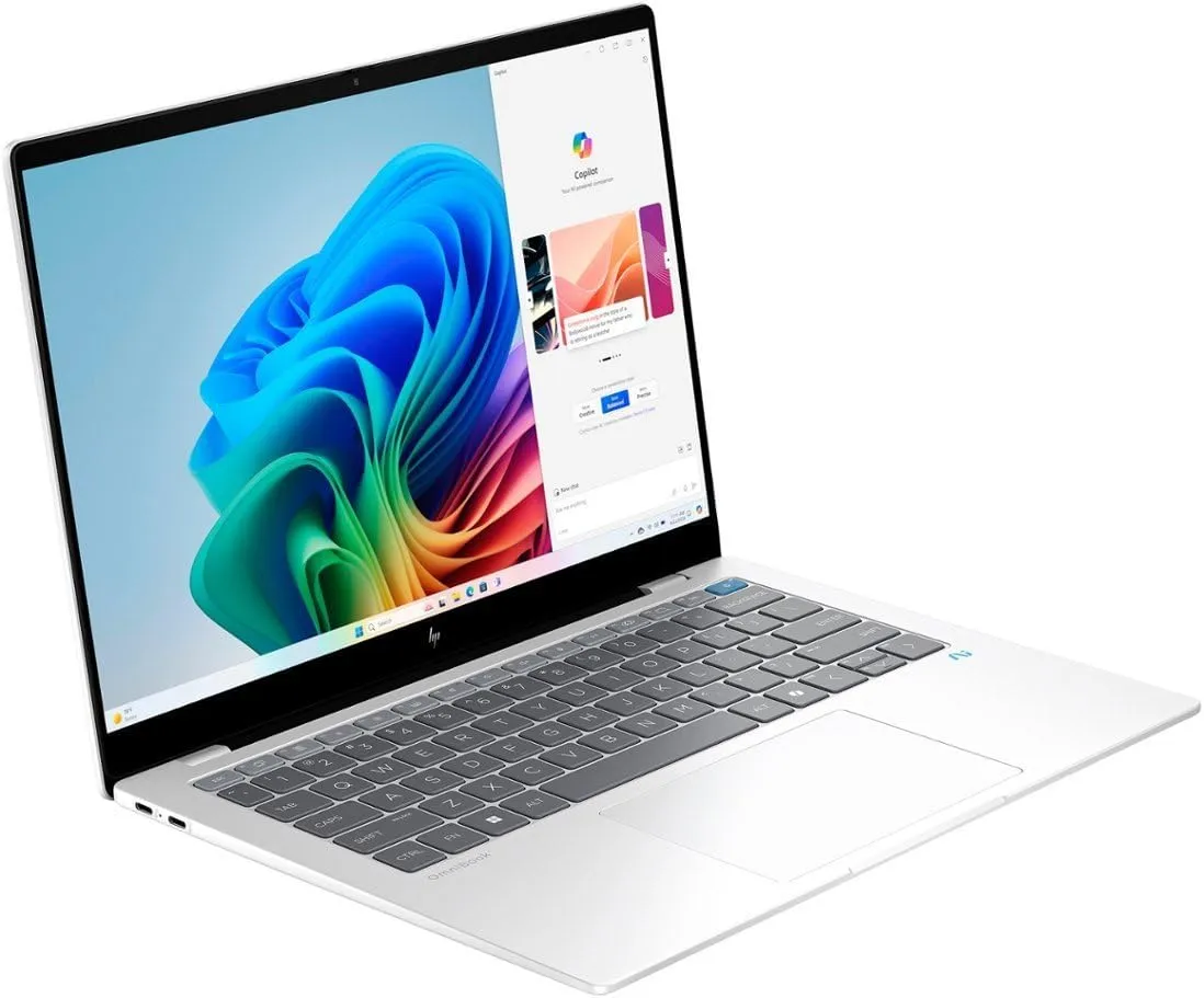 HP OmniBook X Laptop 14.0" Touchscreen 2.2K Display (Qualcomm Snapdragon X Plus X1P-42-100, 16GB LPDDR5X, 512GB PCIe SSD, Qualcomm Adreno, Backlit KB, WiFi 6E, Win 11 Pro) w/DKZ USB Port Expander