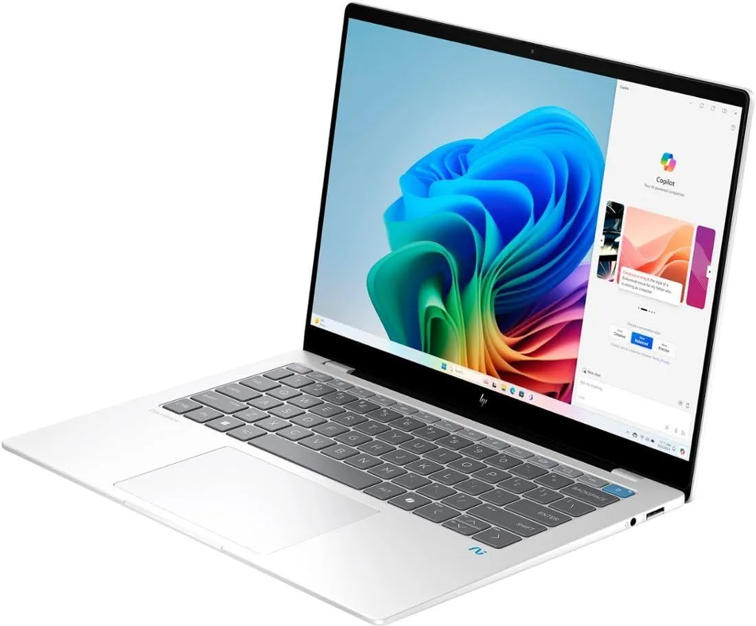 HP OmniBook X Laptop 14.0" Touchscreen 2.2K Display (Qualcomm Snapdragon X Plus X1P-42-100, 16GB LPDDR5X, 512GB PCIe SSD, Qualcomm Adreno, Backlit KB, WiFi 6E, Win 11 Pro) w/DKZ USB Port Expander
