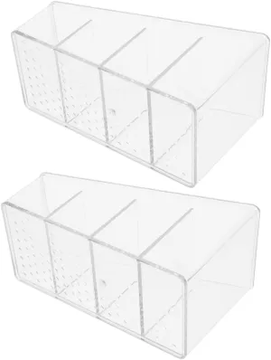 IMIKEYA 2Pcs Tea Bag Storage Box with Compartments Compact and Sturdy Organizer for Home Office and Travel Space Saving Tea Bag Holder for Kitchen and Table