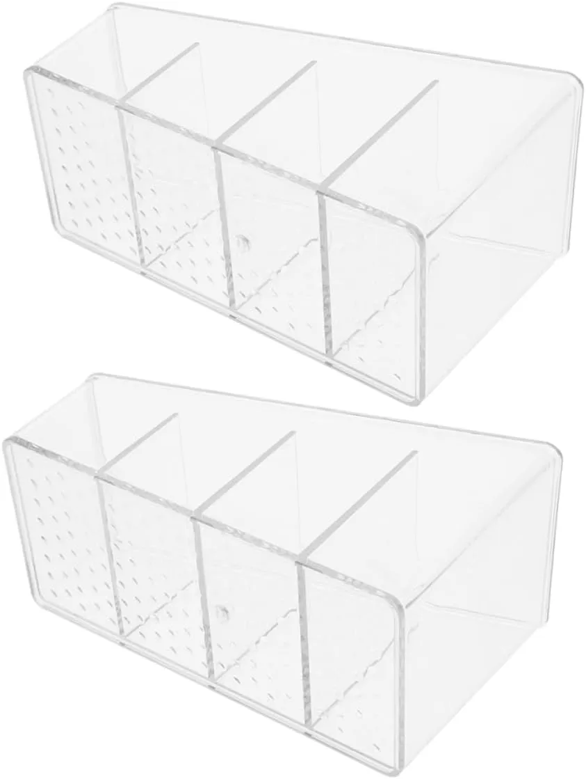 IMIKEYA 2Pcs Tea Bag Storage Box with Compartments Compact and Sturdy Organizer for Home Office and Travel Space Saving Tea Bag Holder for Kitchen and Table