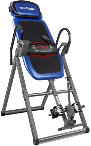 INNOVA HEALTH AND FITNESS ITM4800 Advanced Heat and Massage Inversion Table,Black/ Blue / Gray
