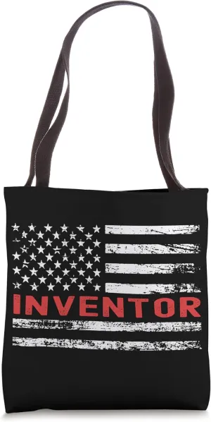 Inventor USA Flag Profession Retro Job Title Tote Bag