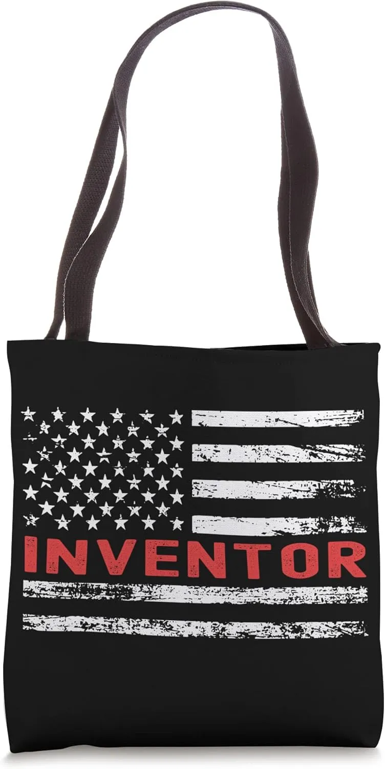 Inventor USA Flag Profession Retro Job Title Tote Bag