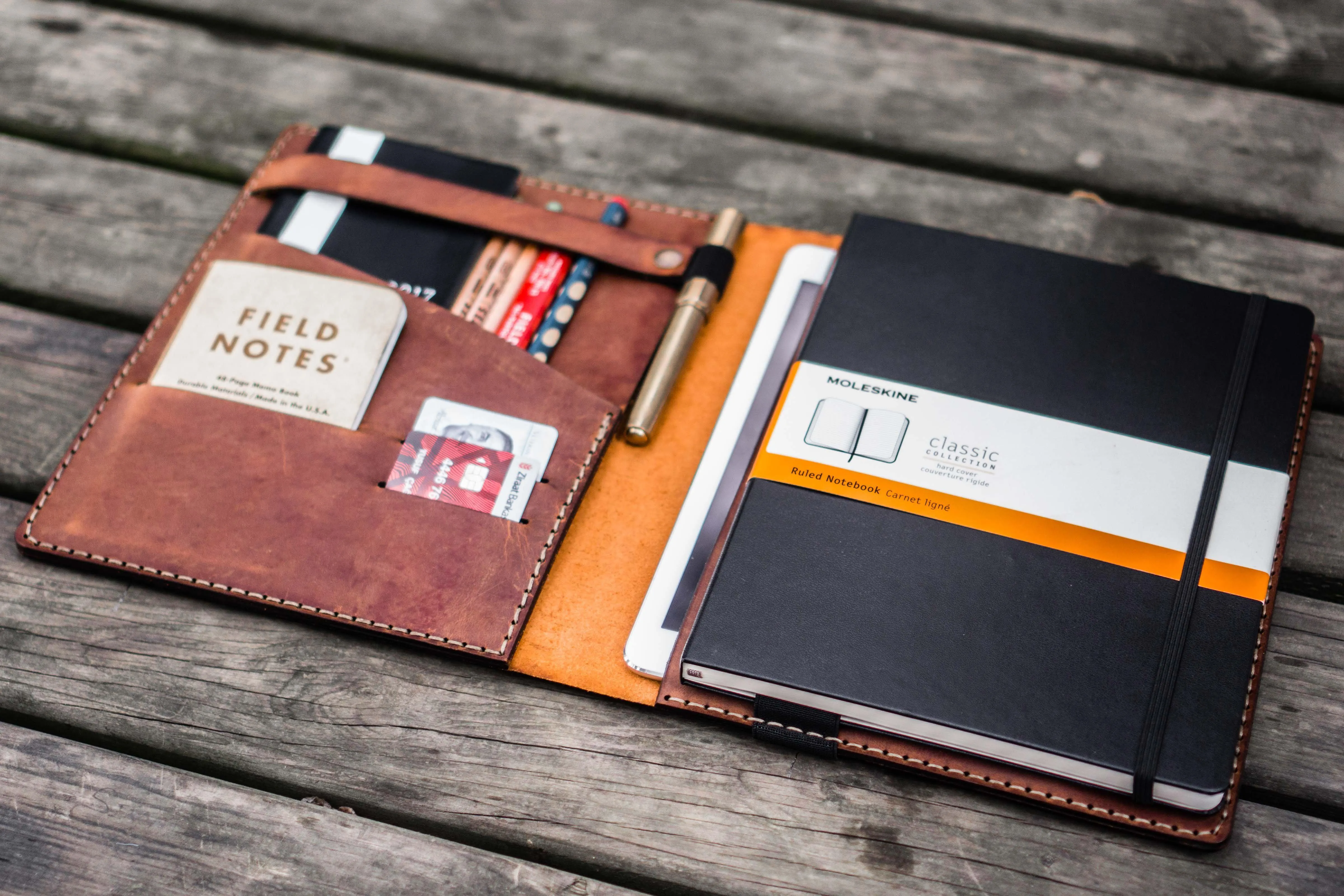 iPad Air/Pro & Extra Large Moleskine Cover - Crazy Horse Tan