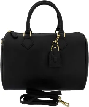 Italian Genuine Leather Satchel Barrel Handbag Crossbody For Women