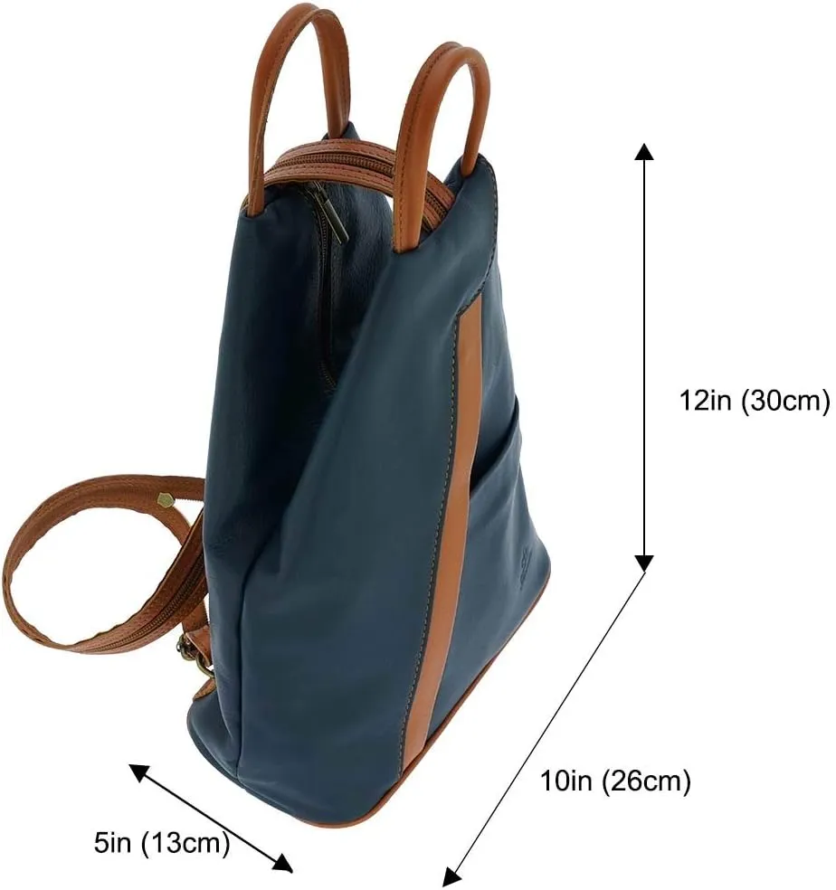 Italian Genuine Leather Top Handle Backpack Purse Shoulder Bag Handbag Rucksack For Women