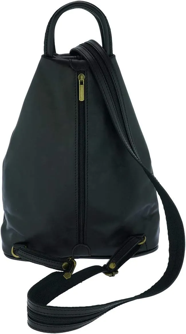 Italian Genuine Leather Top Handle Backpack Purse Shoulder Bag Handbag Rucksack For Women