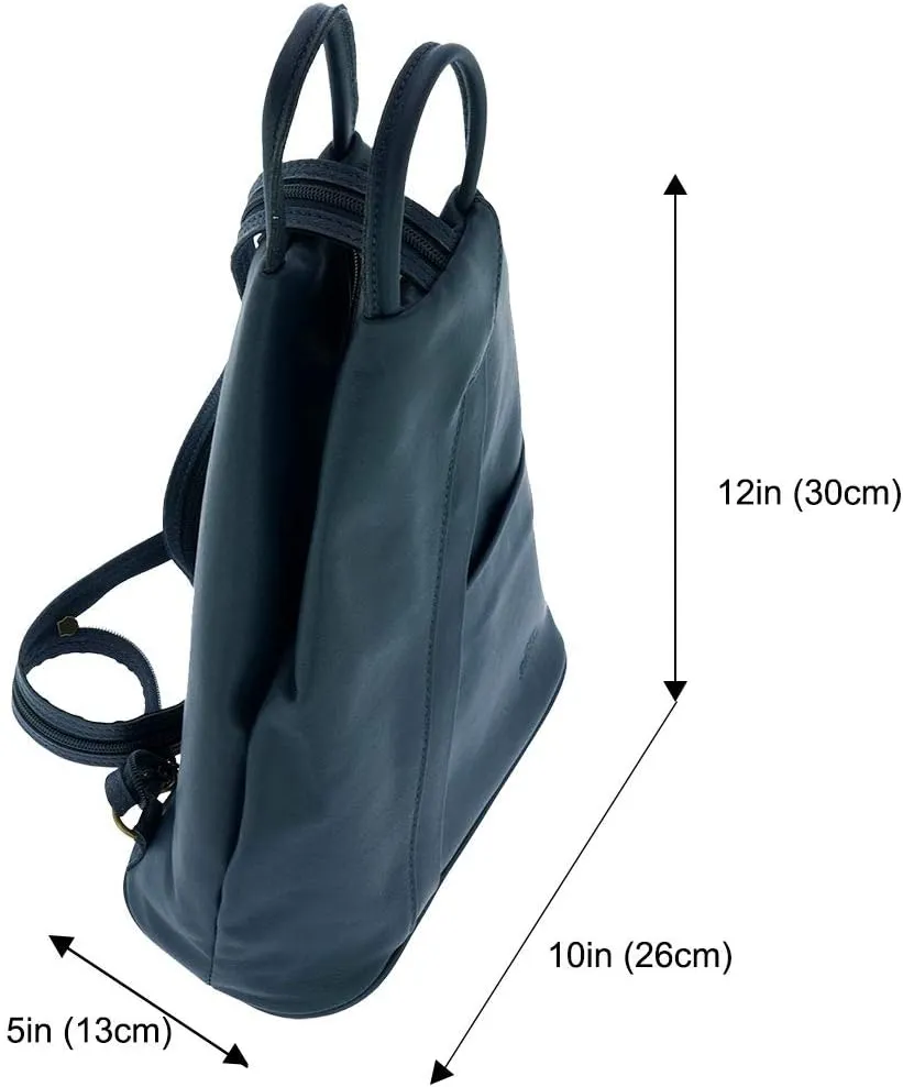 Italian Genuine Leather Top Handle Backpack Purse Shoulder Bag Handbag Rucksack For Women