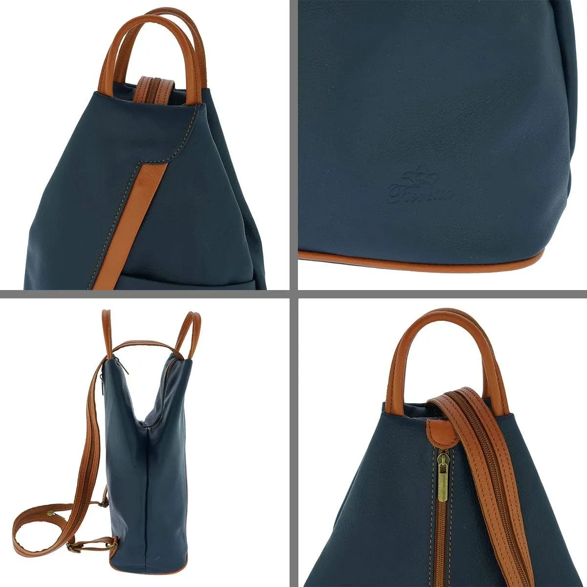 Italian Genuine Leather Top Handle Backpack Purse Shoulder Bag Handbag Rucksack For Women
