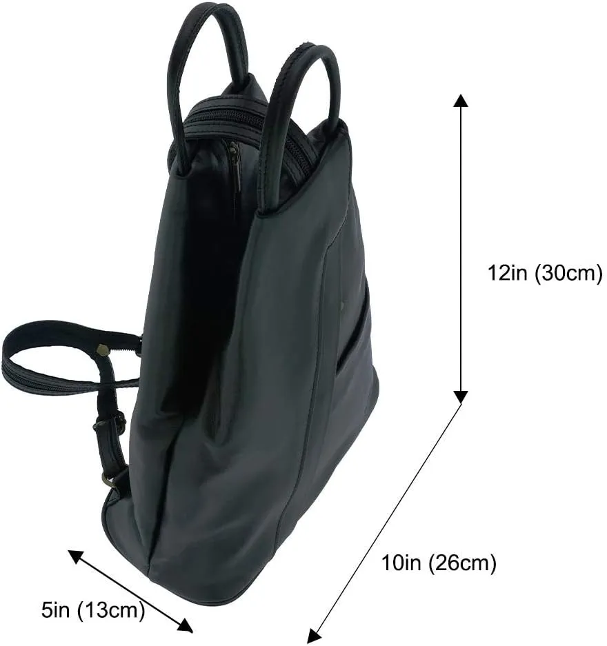 Italian Genuine Leather Top Handle Backpack Purse Shoulder Bag Handbag Rucksack For Women