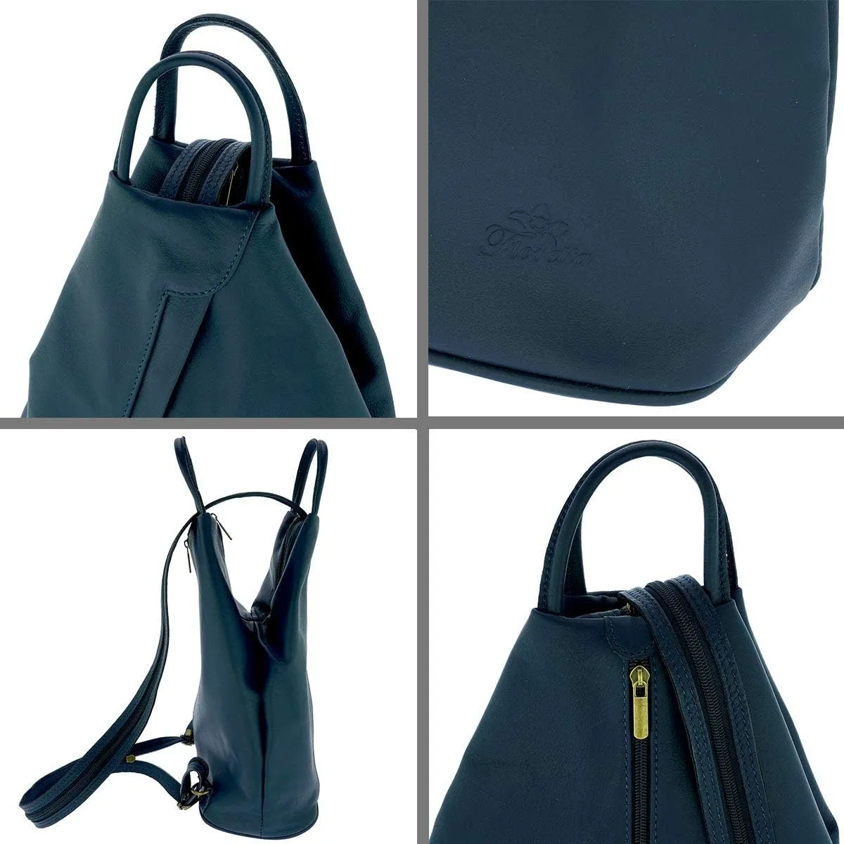 Italian Genuine Leather Top Handle Backpack Purse Shoulder Bag Handbag Rucksack For Women