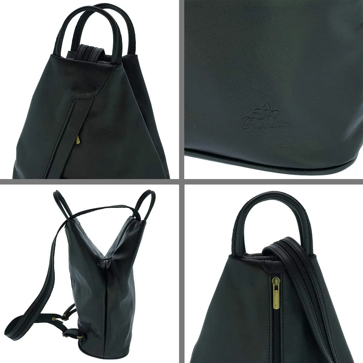 Italian Genuine Leather Top Handle Backpack Purse Shoulder Bag Handbag Rucksack For Women