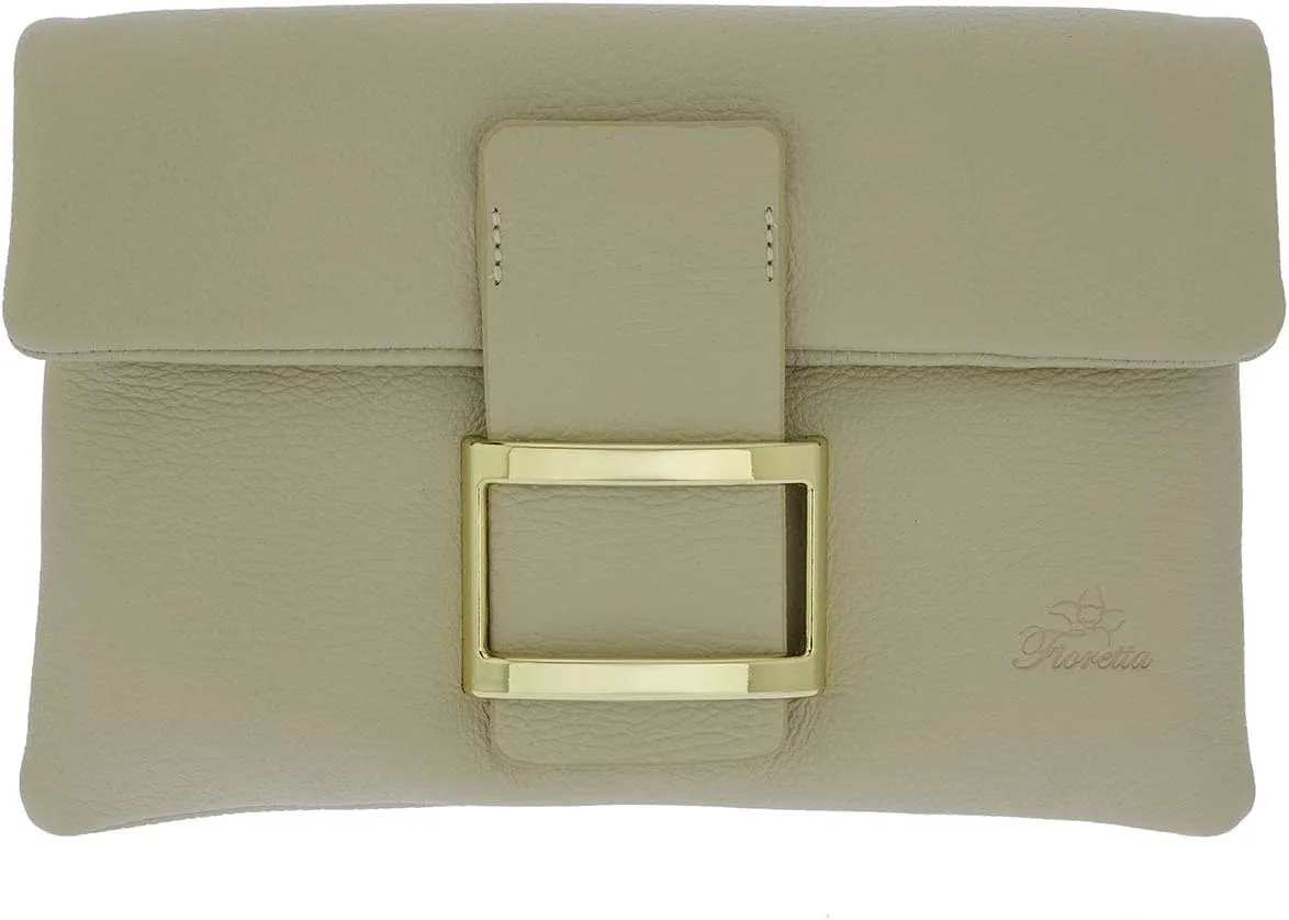 Italian Genuine Leather Wristlet Crossbody Shoulder Bag Clutch Handbag For Women