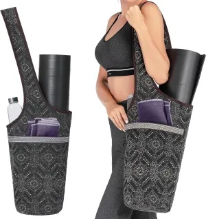 IUGA Yoga Mat Bag with Large Side Pocket & Inner Zipper Pocket Yoga Bag for Mat Yoga Bags and Carriers Fits All Your Stuff