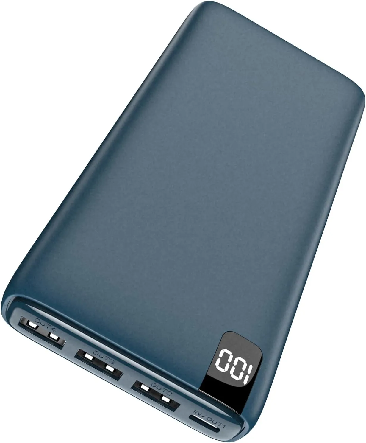 IXNINE Power Bank 26800mAh Portable Charger, High Capacity Phone Charger Compact External Battery Pack with LED Display and 4 Fast Charging Outputs for Cellphone Tablet Survival Gear (Blue)