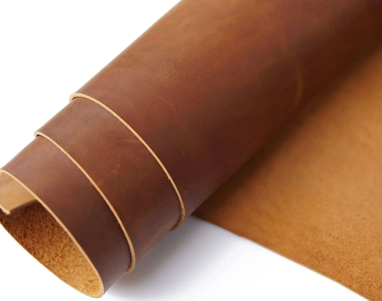Jeereal Tooling Leather Sheets 2.0mm (5-5.5oz) Thick Full Grain Cowhide Leather Square for Crafts Crafting Leather Bourbon Brown 12"X24"