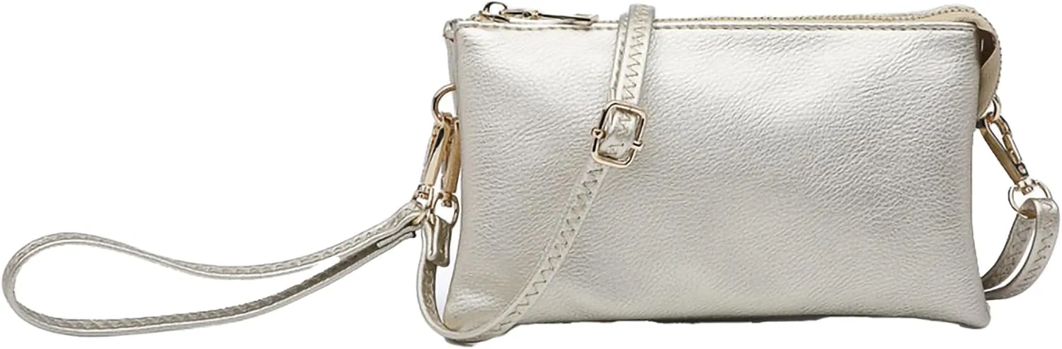 JEN & CO. Riley Small Crossbody Bags Vegan Leather Wristlet Wallets Clutch Purses Shoulder Handbag for Women