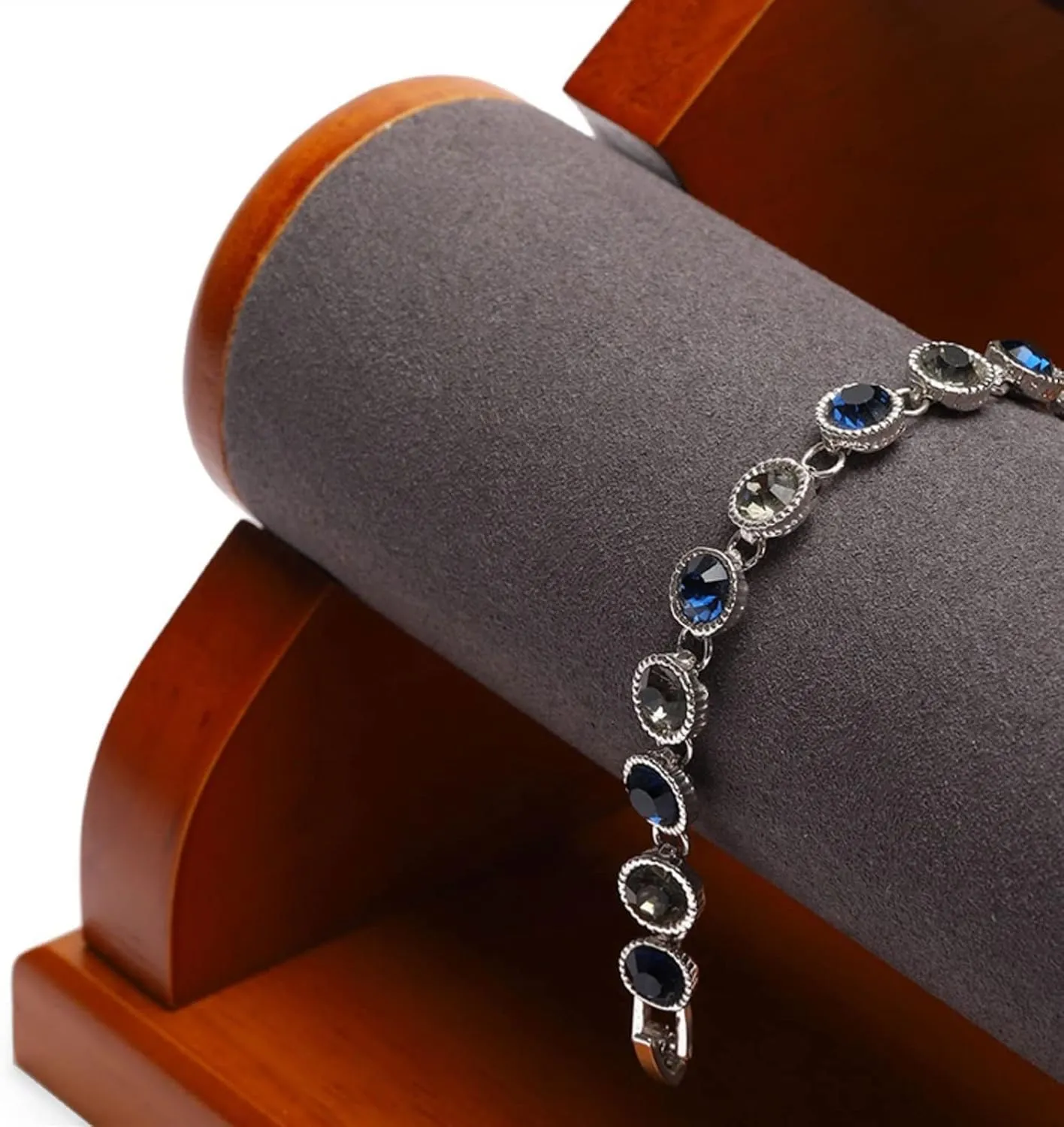 Jewelry Display Stand Bracelet Holder with 2 Tier Racks, Velvet Jewelry Display Stands, Wooden Watch Bangle T-Bar Jewelry Organizer for Wrist Watch, Bangles and Bracelets Jewelry display props(C)