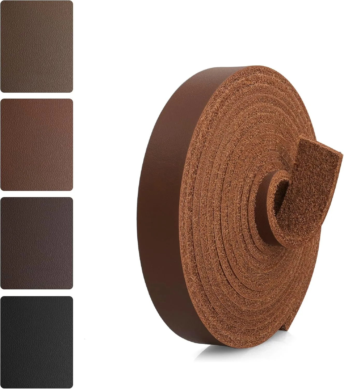 JinRuiKJ Top Grain Leather Strap - 1/2 Inch Wide 72 Inches Long Light Brown Leather Strips - Very Suitable for DIY Arts & Craft Projects, Traction Ropes, Bag Straps, Furniture Handles